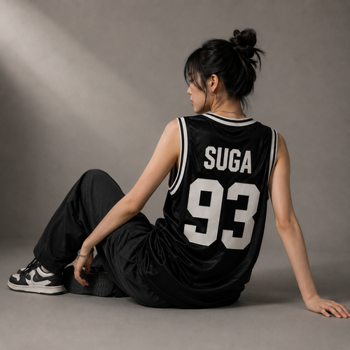 BTS Stadium Jersey – Black & White Basket Ball Streetwear
